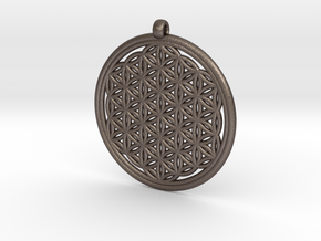 Flower of Life in Polished Bronzed Silver Steel