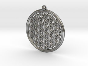 Flower of Life in Polished Silver