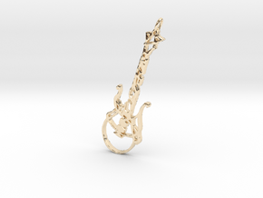 Guitar Pendant in 14k Gold Plated Brass