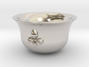 Sake cup fleur-de-lis  in Rhodium Plated Brass