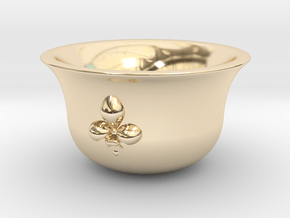 Sake cup fleur-de-lis  in 14k Gold Plated Brass