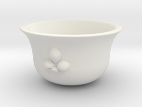 Sake cup fleur-de-lis  in White Natural Versatile Plastic