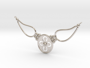 pendant with flower ET in Rhodium Plated Brass