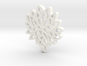 Carnation Pendant in White Processed Versatile Plastic