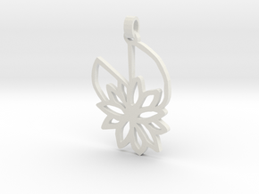 Waterlily Pendant in White Natural Versatile Plastic