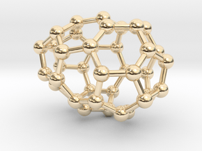 0082 Fullerene c38-1 c2 in 14k Gold Plated Brass