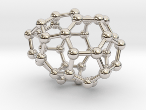0082 Fullerene c38-1 c2 in Rhodium Plated Brass