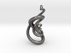 Serpent Pendant in Polished Nickel Steel
