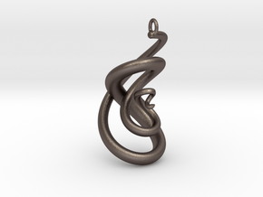 Serpent Pendant in Polished Bronzed Silver Steel