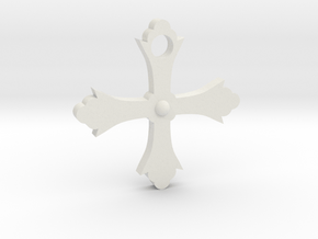 Crusader Cross in White Natural Versatile Plastic