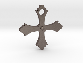 Crusader Cross in Polished Bronzed Silver Steel