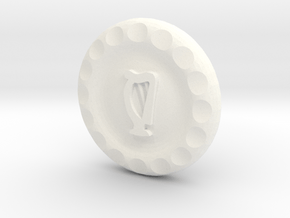 Golf Ball Marker Harp in White Processed Versatile Plastic