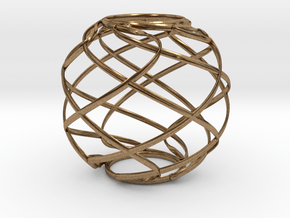 Ribbon Sphere in Natural Brass