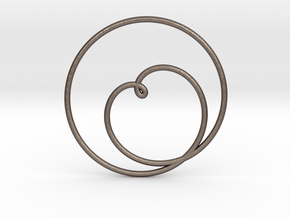 Heart Circular Pendant in Polished Bronzed Silver Steel