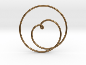Heart Circular Pendant in Natural Brass