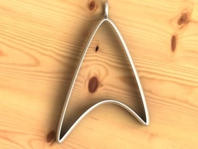 Star Trek pendant in Fine Detail Polished Silver