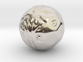 Thought Ball in Rhodium Plated Brass