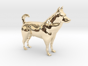 Shepherd Dog - 5 cm / 2" in 14k Gold Plated Brass