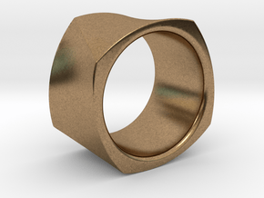 Motion Cube Ring Size 10/T in Natural Brass