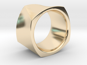 Motion Cube Ring Size 10/T in 14k Gold Plated Brass