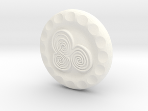 Golf Ball Marker Celtic in White Processed Versatile Plastic
