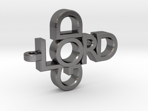 Lord God Pendant in Polished Nickel Steel
