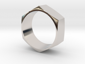Hex Nut Maker Ring (Size 10.5- 20mm) in Rhodium Plated Brass