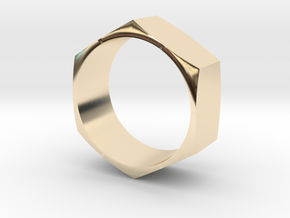 Hex Nut Maker Ring (Size 10.5- 20mm) in 14K Yellow Gold