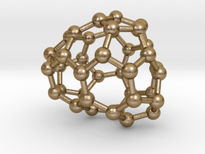 0085 Fullerene c38-4 c1 in Polished Gold Steel