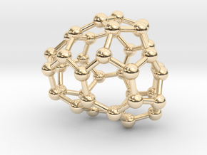 0085 Fullerene c38-4 c1 in 14k Gold Plated Brass