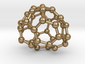 0087 Fullerene c38-6 c2  in Polished Gold Steel