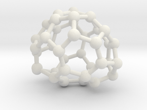 0087 Fullerene c38-6 c2  in White Natural Versatile Plastic