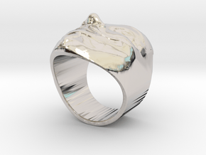 Anonymous ring 18mm in Rhodium Plated Brass