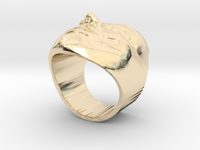 Anonymous ring 18mm in 14k Gold Plated Brass
