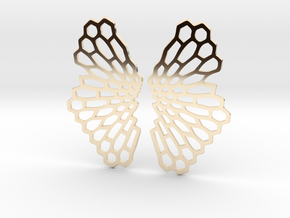Honeycomb Butterfly Earrings / Pendant in 14k Gold Plated Brass