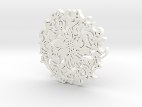 sacred geometry Pendent  in White Processed Versatile Plastic