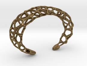 Cuff Design - Voronoi Mesh with Large Cells in Natural Bronze