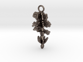 Flowers Pendant in Polished Bronzed Silver Steel