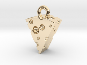Swiss Cheese Pendant in 14k Gold Plated Brass