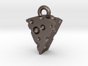 Swiss Cheese Pendant in Polished Bronzed Silver Steel