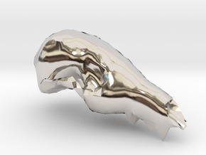 Fox Skull 3D Scan in Rhodium Plated Brass