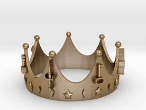Geekings Crown in Polished Gold Steel
