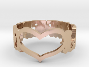 LAWRENCE HEART RING in 14k Rose Gold Plated Brass