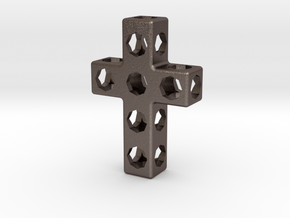 CrossOct-mm in Polished Bronzed Silver Steel