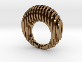 Waffle Ring 17mm in Natural Brass