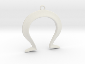 Omega Pendant in White Natural Versatile Plastic