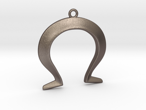 Omega Pendant in Polished Bronzed Silver Steel