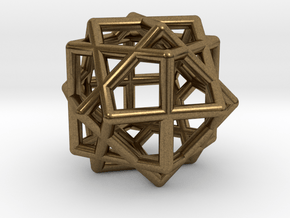Compound of Three Cubes in Natural Bronze