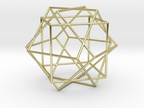3 Cube Compound, round struts in 18k Gold Plated Brass