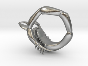 Scorpian  Charm in Natural Silver